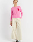 Pocket Sweater - Pink/Red Velvet