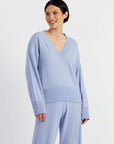 V Neck Sweater - Washed Blue