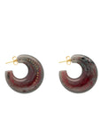Moon Earring Ikat Marble