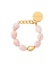 Rose Marble & Pearl Bracelet