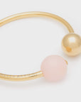 Gold Bead Bangle - Peach Sorbet