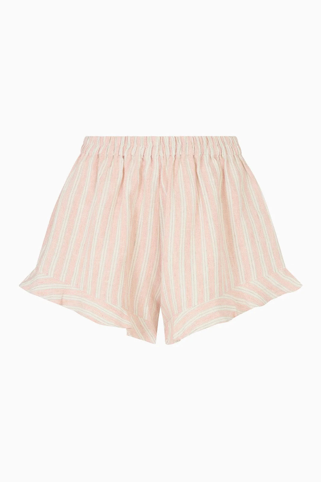 Paula Ruffled Shorts - Striped Rose