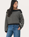 Linne Stripe Sweater - BLACK