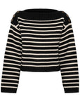 Linne Stripe Sweater - BLACK