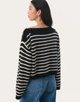 Linne Stripe Sweater - BLACK