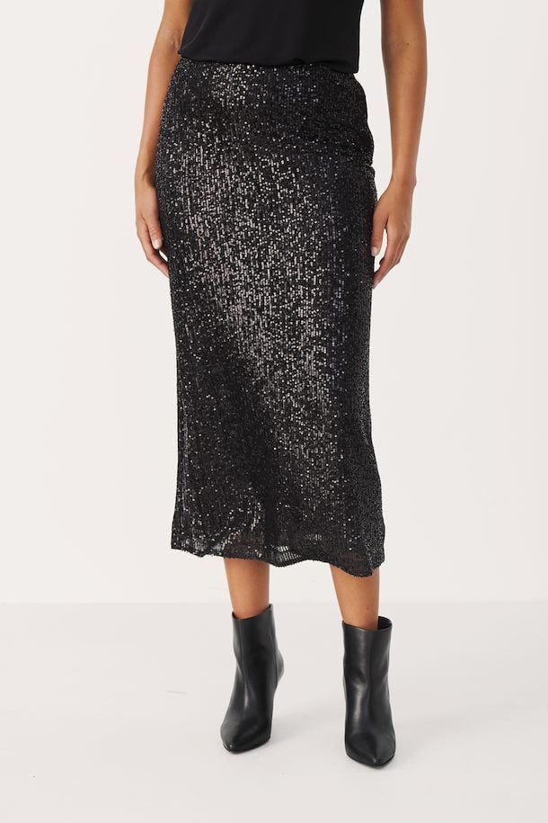 Teffani Sequin Skirt - Black