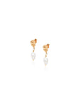 Gold Nugget Pearl Earring