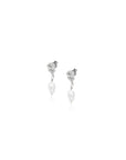 Silver Nugget Pearl Earring