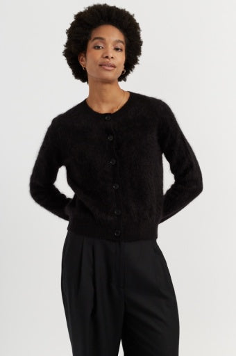 BRUSHED CASHMERE CARDIGAN
