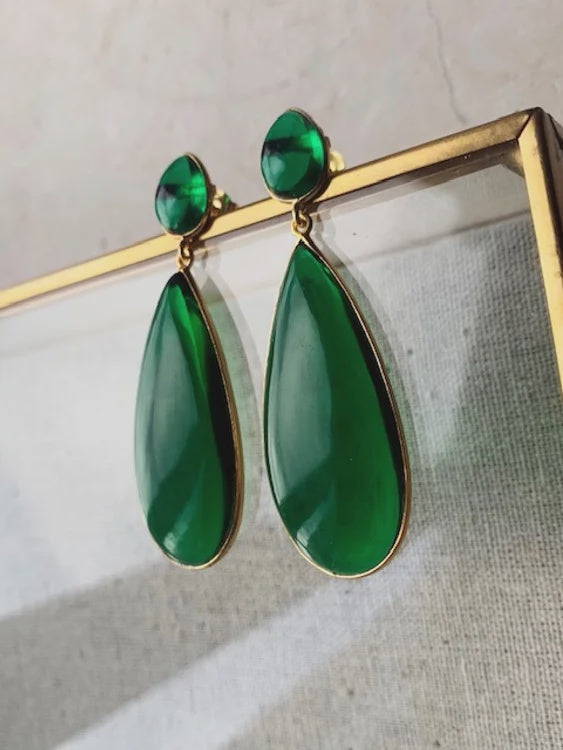 Nancy Earrings Emerald